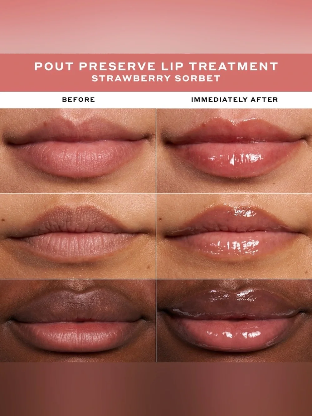 Ole Henriksen Pout Preserve Peptide Lip Treatment Strawberry Sorbet Pink NIB